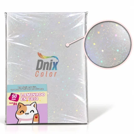 Laminado en Frío Efecto Galaxia Glitter A4 por 50 hojas DNIX COLOR