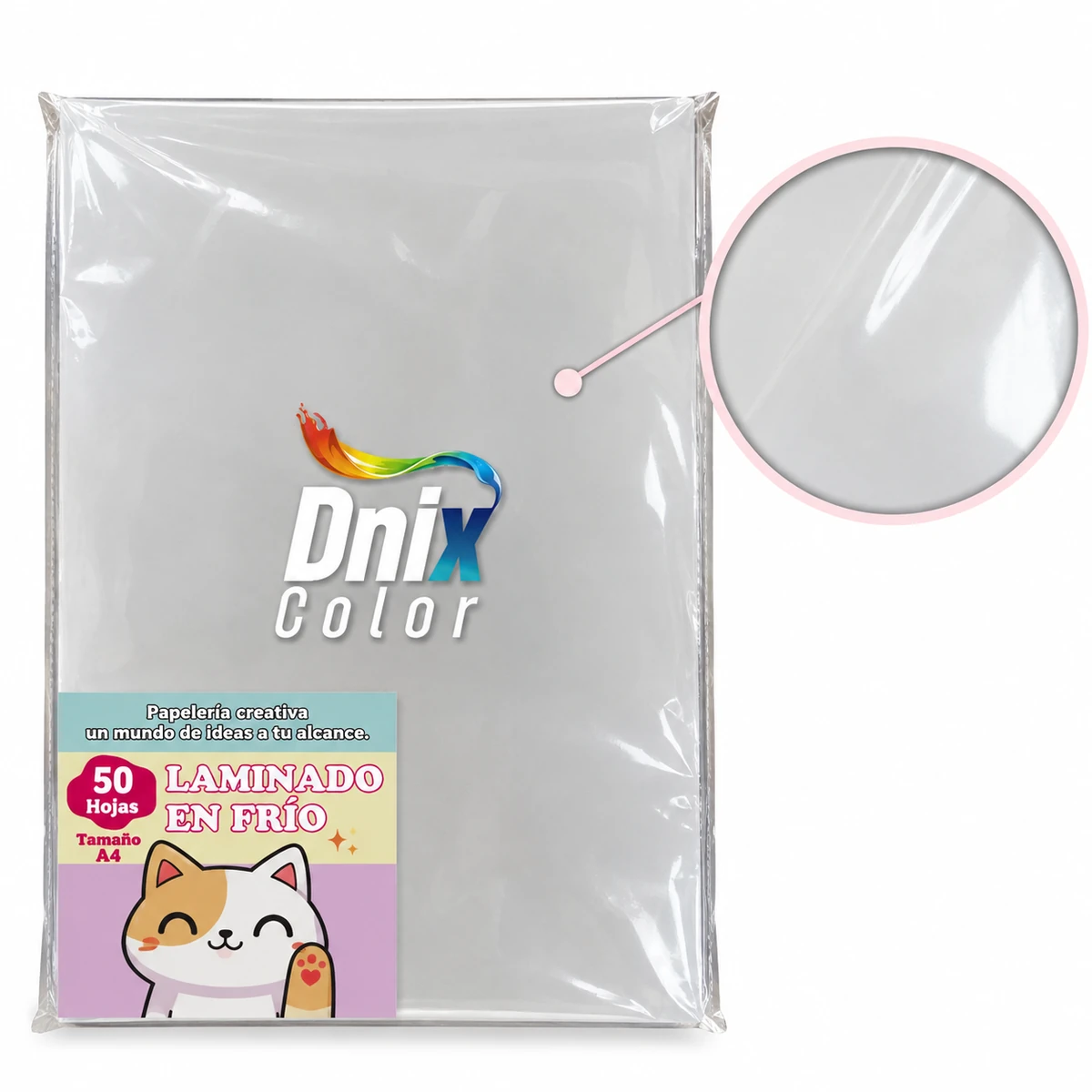 Laminado en Frío Glossy Brillante Laminado en Frío Glossy Brillante A4 por 50 hojas DNIX COLOR